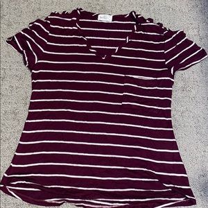 Accent striped pocket tee